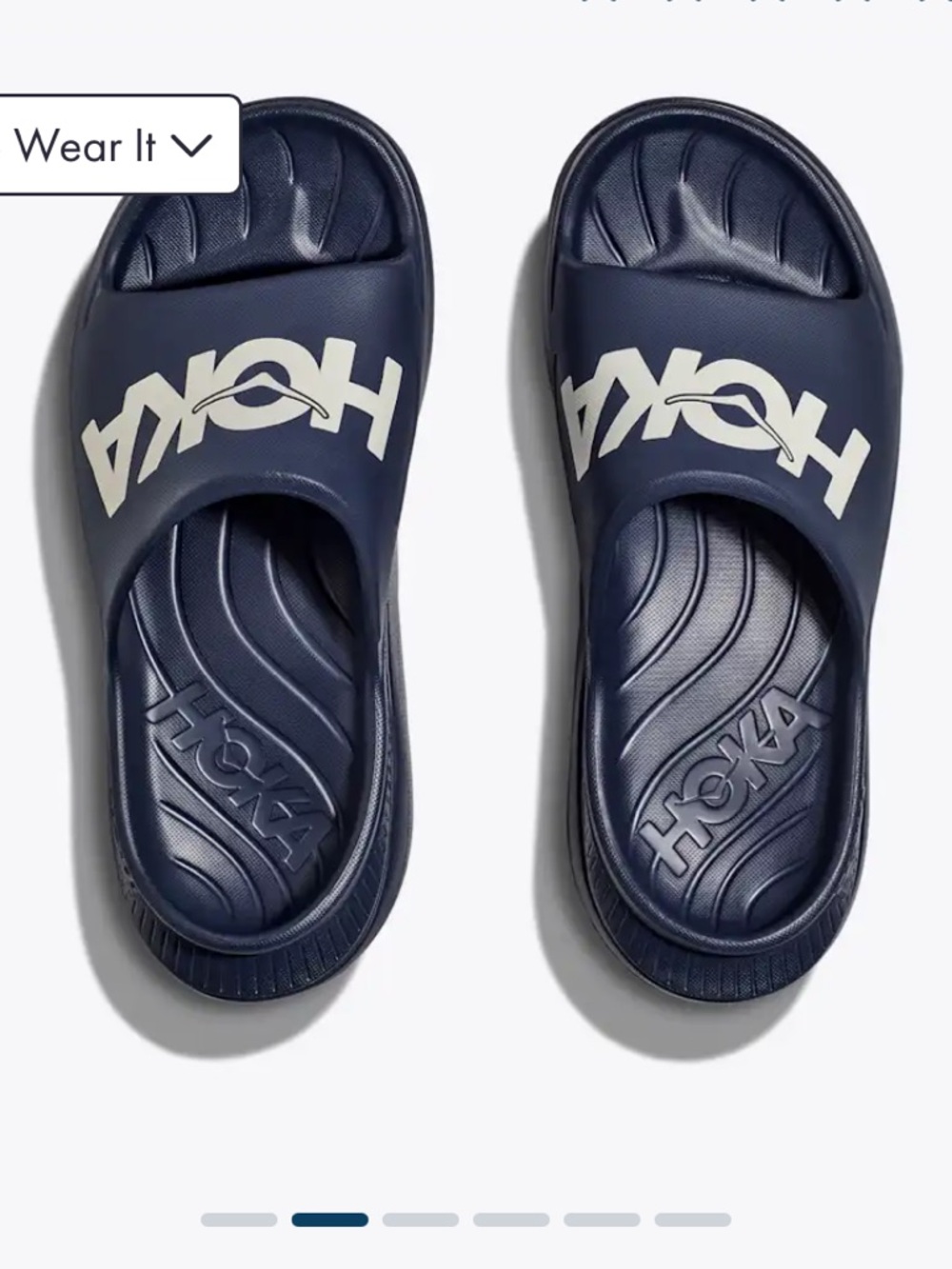 Hoka Varsity Navy Slide with White Logo